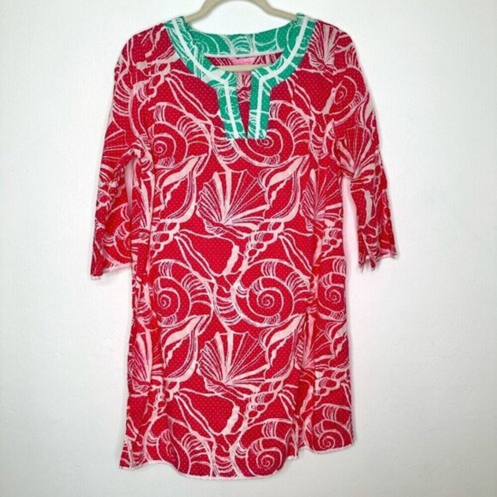 Lilly Pulitzer Seashell Coverup, Pink/Teal Womens Size M
